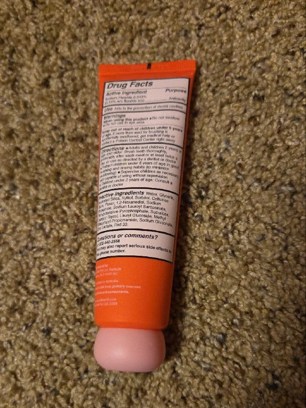 hismile Strawberry Flavor Anticavity Toothpaste - Orange